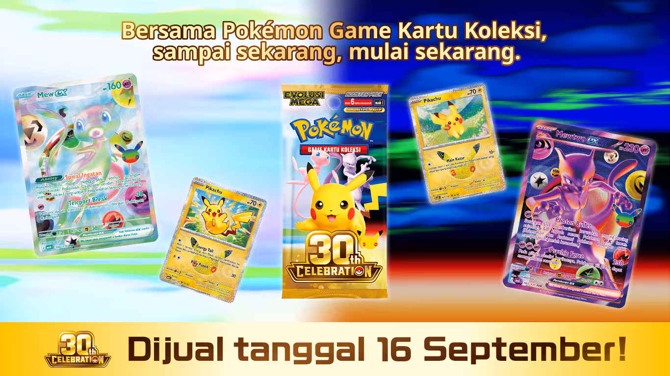 Pokémon Game Kartu Koleksi Evolusi Mega Booster Pack 30th CELEBRATION